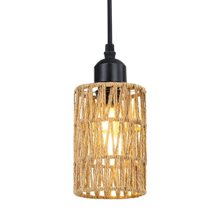Suspension Tinos en corde de jute enroulée, vue produit sur fond blanc