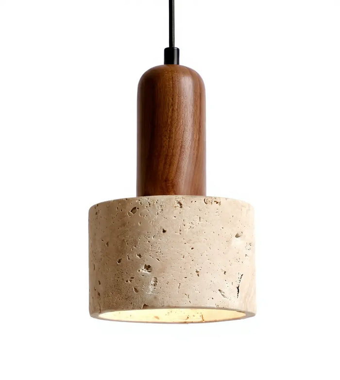 Capitello - Suspension Travertin & Bois