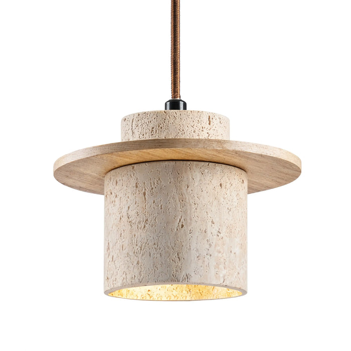 Colophon - Suspension Travertin & Bois