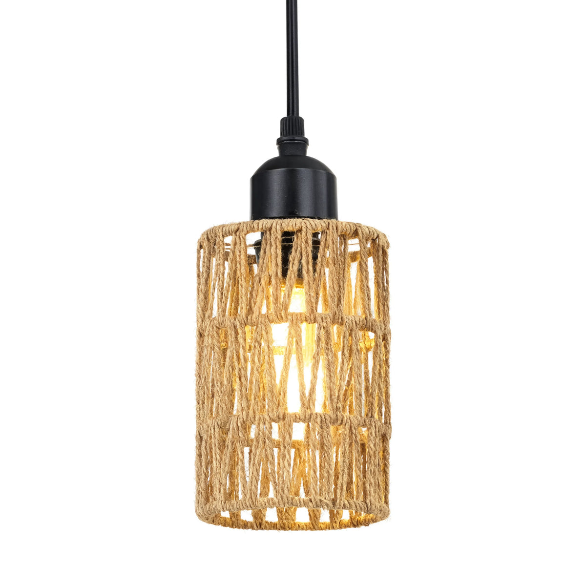 Suspension Tinos en corde de jute enroulée, vue produit sur fond blanc