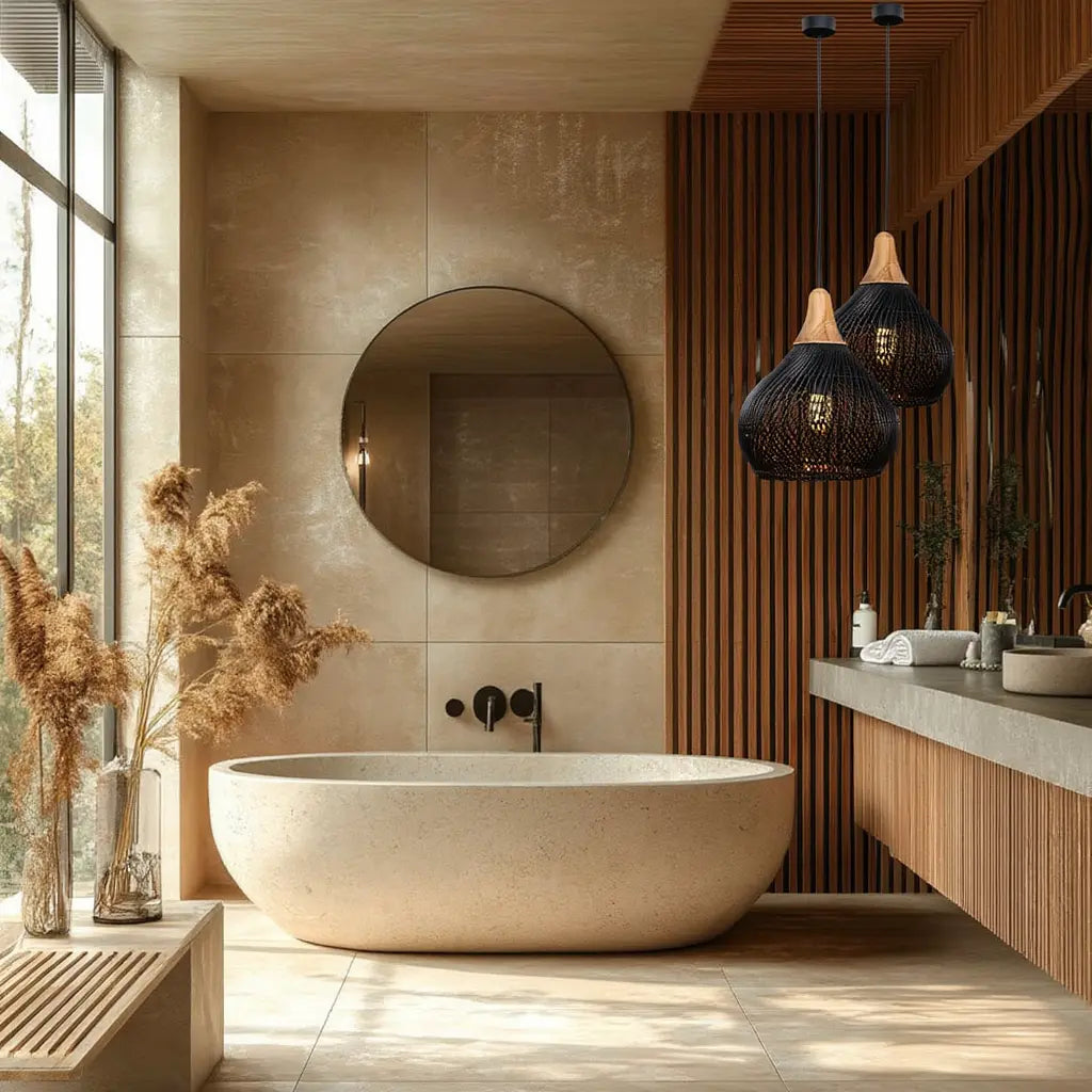 Mistral - Suspension Rotin & Bois