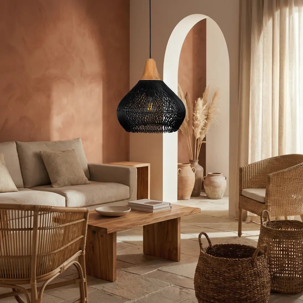 Mistral - Suspension Rotin & Bois