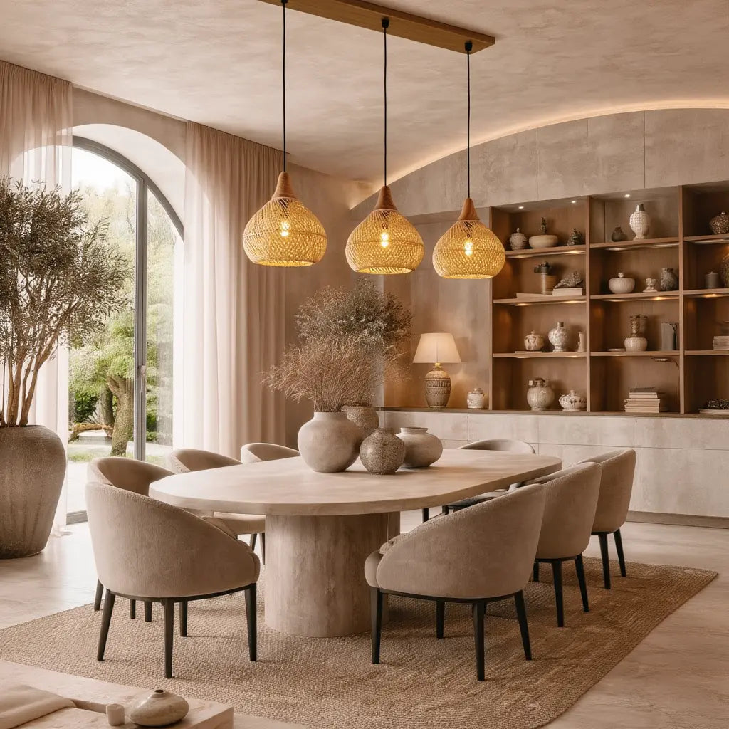 Mistral - Suspension Rotin & Bois