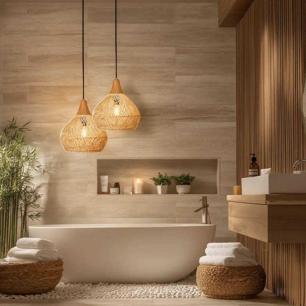 Mistral - Suspension Rotin & Bois