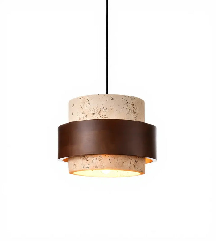 Saturnia - Suspension Travertin & Bois