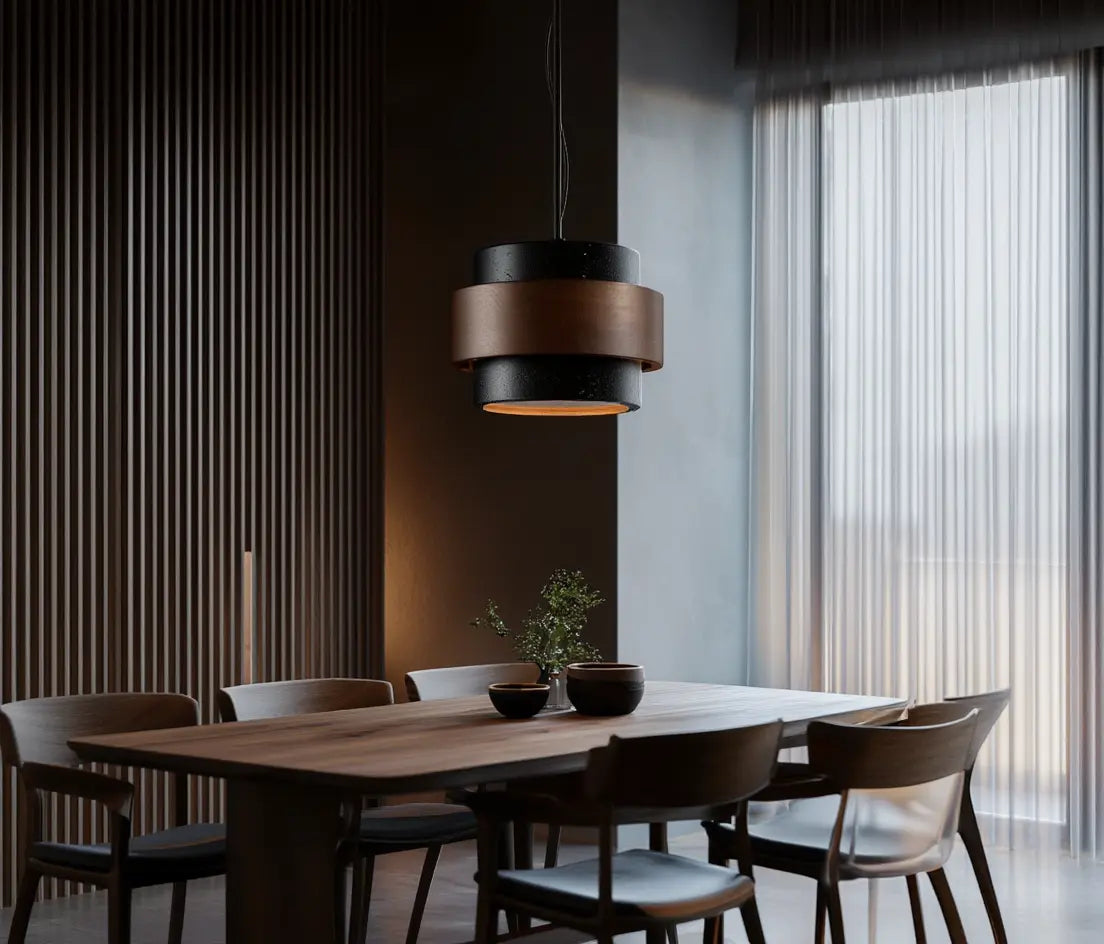 Saturnia - Suspension Travertin & Bois