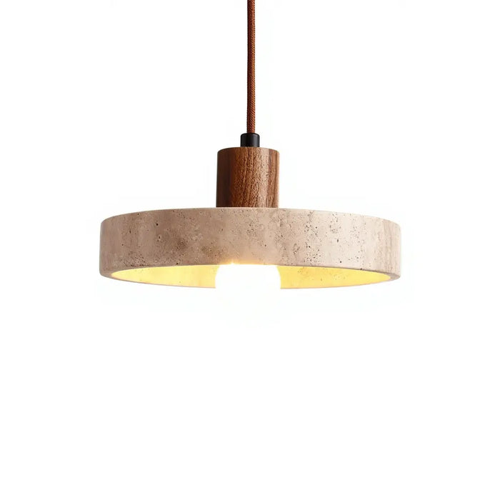 Sole - Suspension Travertin & Bois