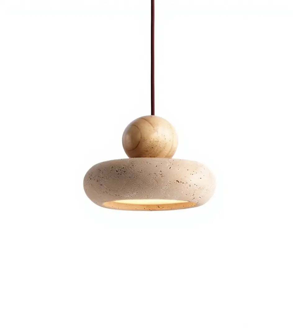 Lipari - Suspension Travertin & Bois